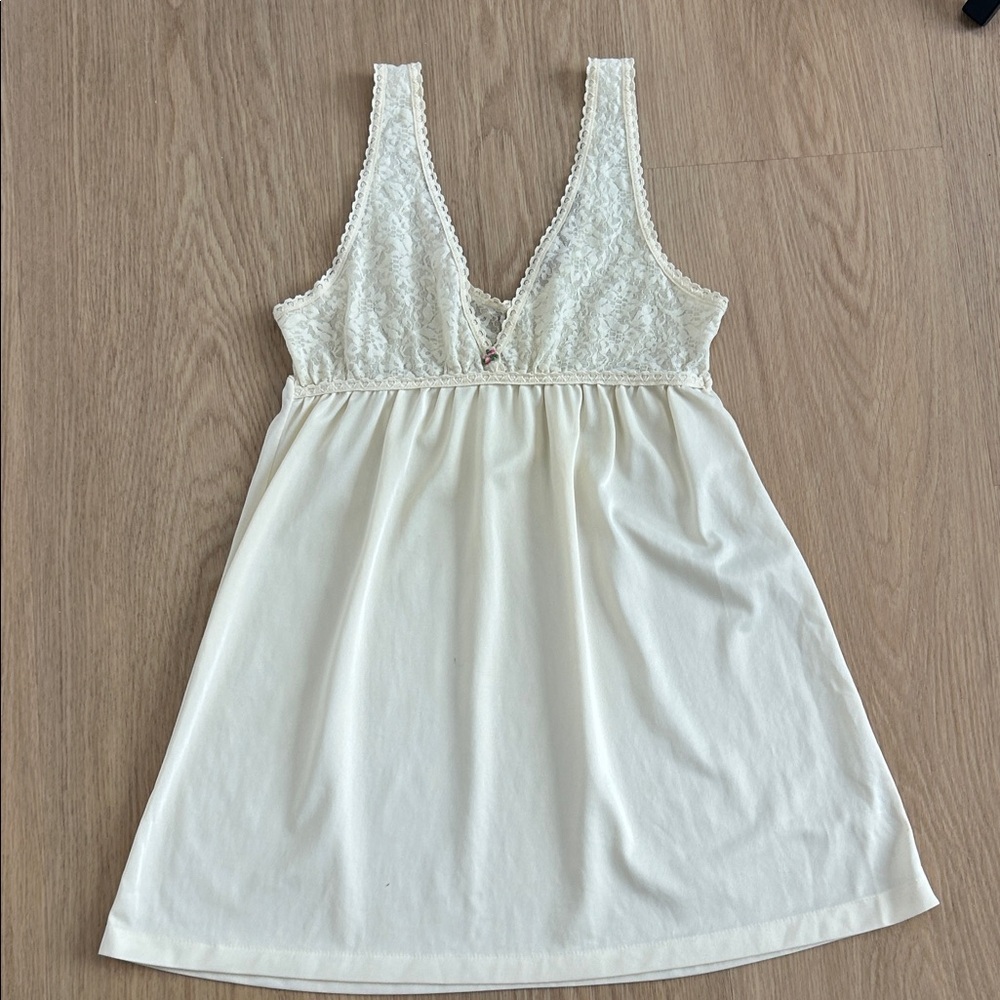 Vintage JCPenney Cream Lace Trim Chemise S - Picture 3 of 7